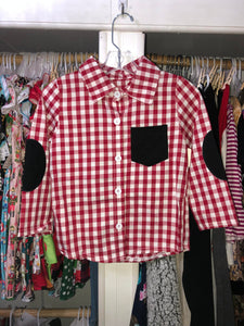 Boys Red Plaid Button-Up