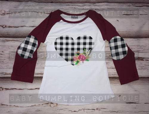 Buffalo Plaid Heart Top